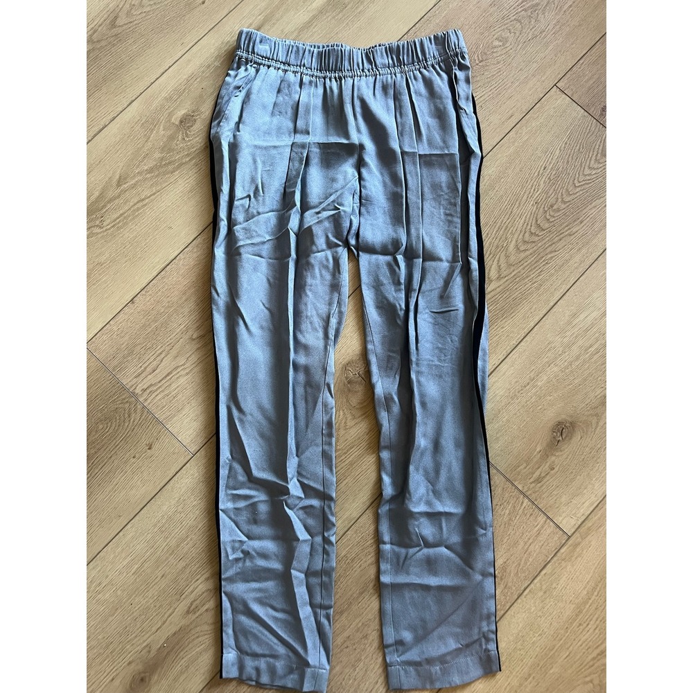 Joie Gray Striped Trousers Women's‎ Size 4 Elastic Waist Pockets